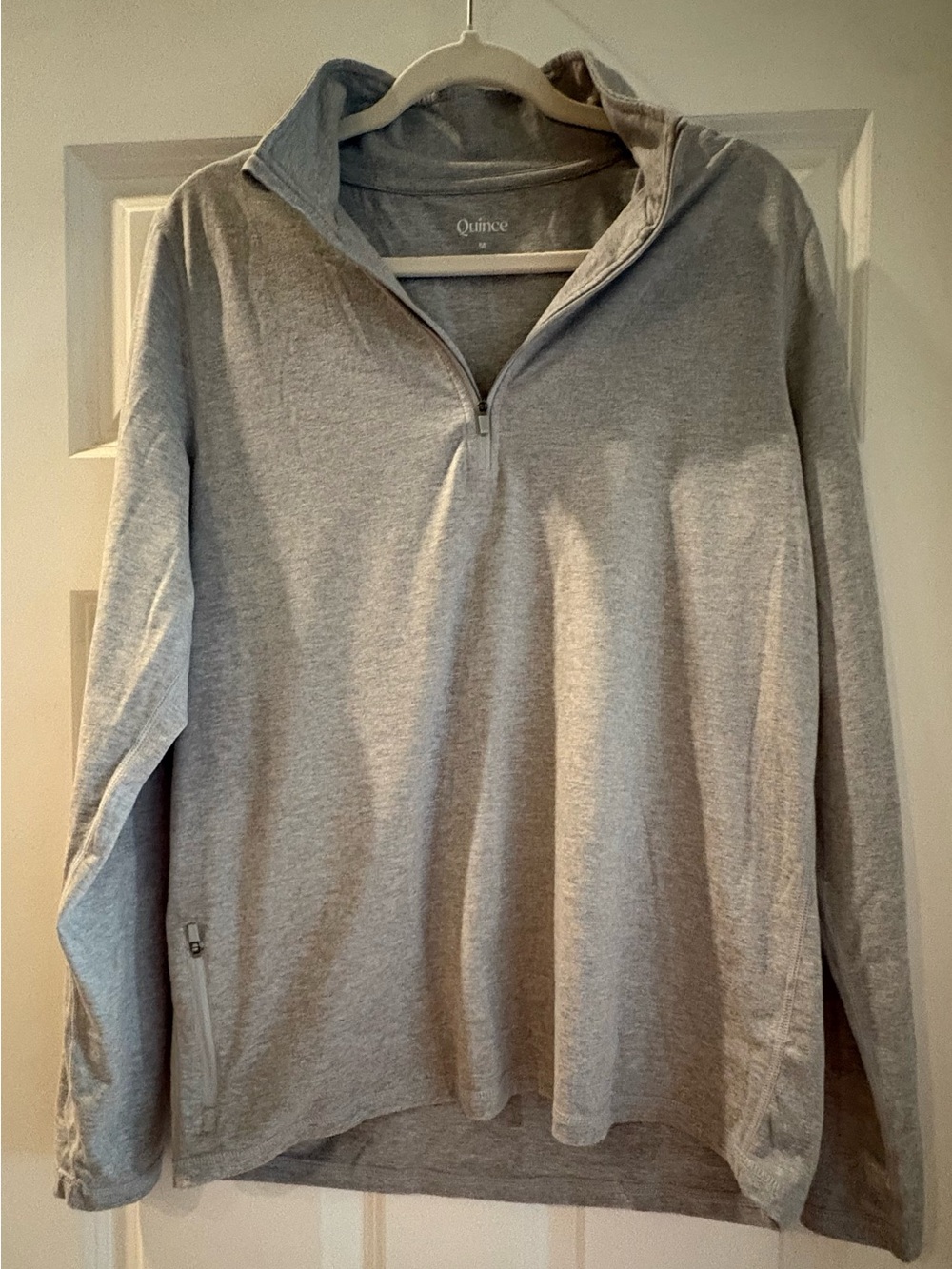 Quince Men’s Flowknit Performance 1/2-zip Light Gray Pullover